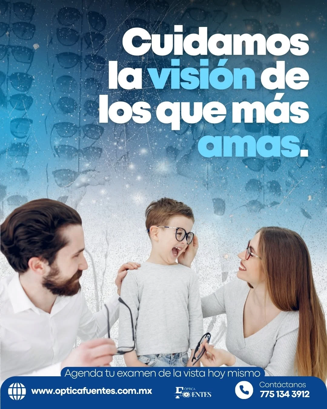 Familia cuidando su salud visual